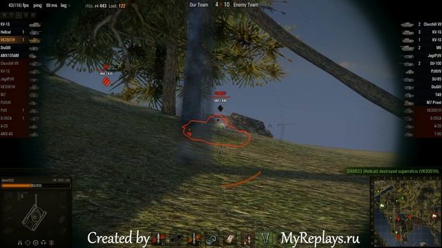 WOT: Fjords - VK 3601 (H) - 4 frags - смотреть онлайн
