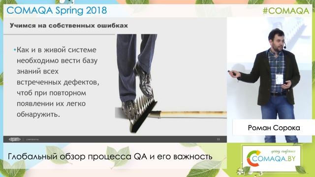 Глобальный обзор процесса QA и его важность. Роман Сорока. Comaqa Spring 2018 смотреть онлайн