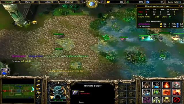 Warcraft 3  | Castle Fight 3v3 (3v1) | [#1] | No Commentary