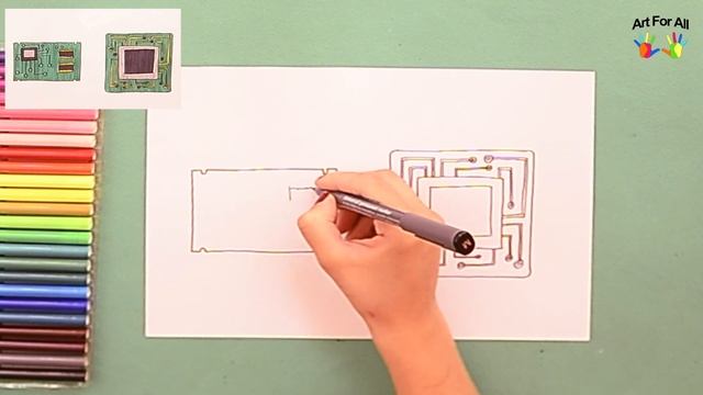 How to draw an electronic / computer circuit & chip смотреть онлайн