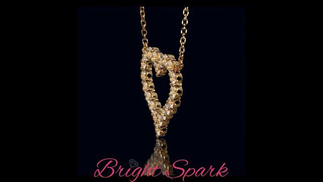 Кулон из желтого золота сердце в стиле Тиффани с муассанитами Valery 2 карата от Bright Spark смотреть онлайн
