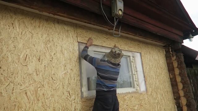 Утеплили временную стенку #стройка