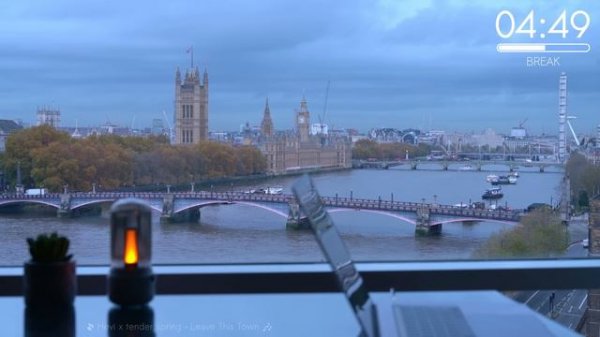 2-Hour Study with Me London Cloudy Morning 🌁 Pomodoro 60-10 Relaxing Lo-Fi Day 134