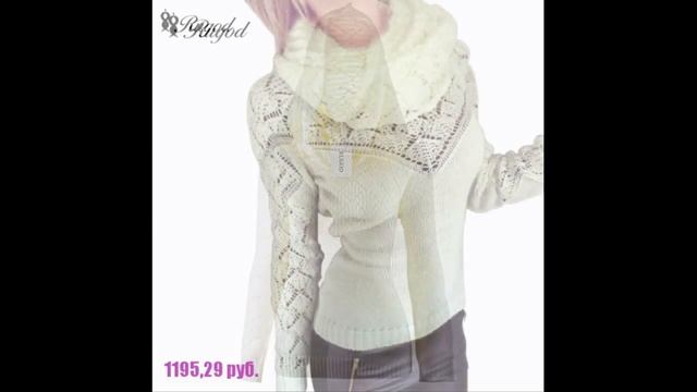 Женская одежда с алиэкспресс - Свитер воротник хомут-капюшон смотреть онлайн