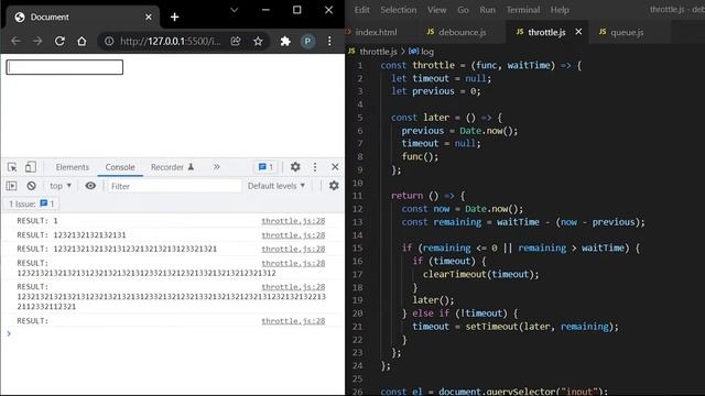 Обзор функций Debounce, Throttle и Queue в JavaScript. Примеры кода. смотреть онлайн