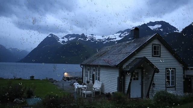Thunderstorm Sounds by the Lake House | Thunder and Rain for Sleeping, Relaxing or Study смотреть онлайн