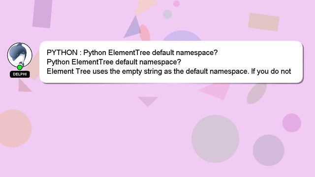 PYTHON : Python ElementTree default namespace? смотреть онлайн