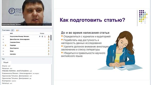 Публикация научных статей в международных изданиях Scopus и Web Of Science