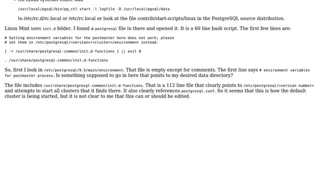 What is the recommended way to autostart a Postgres cluster using a nonstandard data directory? смотреть онлайн