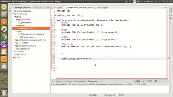 Javafx tableview bind data Example