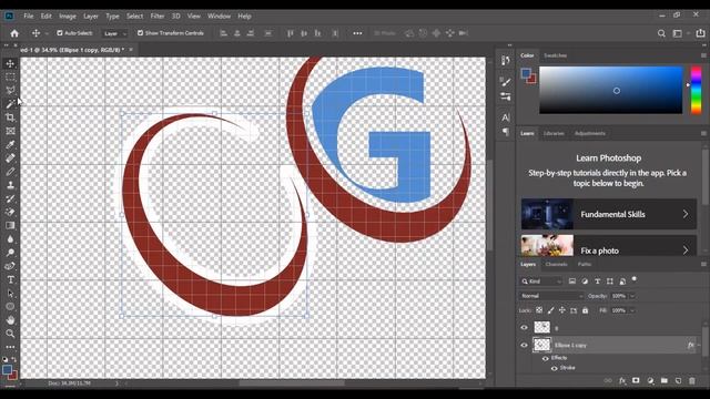 Photoshop Tutorial - G Letter Logo Design - Adobe Photoshop CC Tutorial смотреть онлайн
