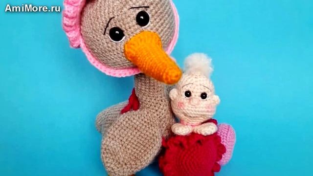Амигуруми: схема Аист с младенцем. Игрушки вязаные крючком - Free crochet patterns. смотреть онлайн