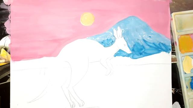 Рисунок гуашью "Кенгуру" смотреть онлайн