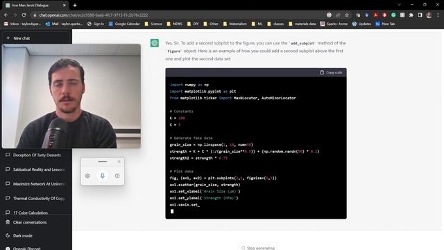 Using ChatGPT as JARVIS to create python plots смотреть онлайн