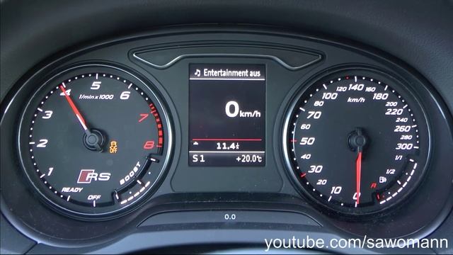 2015 Audi RS 3 367 HP 0-100 km/h & 0-100 mph Acceleration GPS смотреть онлайн