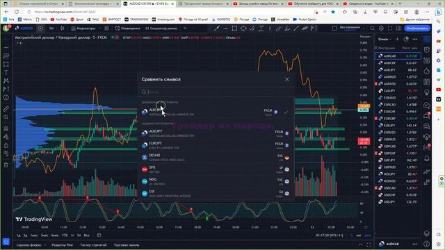 Как выставить вертикальные объёмы на сайте Tradingview.