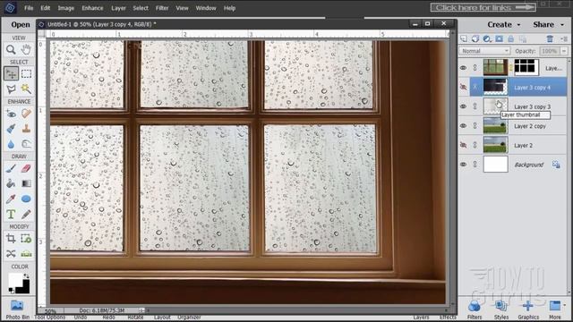 How You Can Make a Rain Drops Background Change and Merge Photos in Photoshop Elements смотреть онлайн