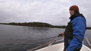 Ловля трофейной щуки на больших глубинах блесной колебалкой. Супер трофей на Kuusamo Professor