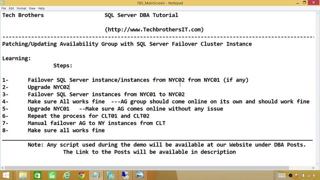 SQL Tutorial 174-Patching/Updating Availability Group with SQL Server Failover Cluster Instance P1 смотреть онлайн
