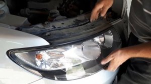 Снятие фары Санта Фе.