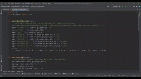 Mastering Tello Drone Sensor Data Reading with Python