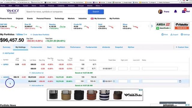 2017 Yahoo Finance new portfolio layout смотреть онлайн