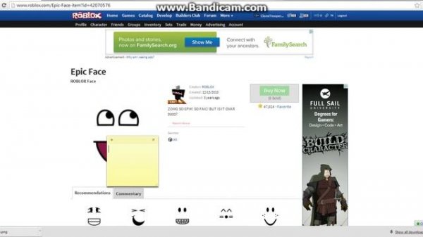 How to get the roblox epic face only you can see