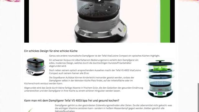 Dampfgarer Tefal VS 4003 Test (11/2016) смотреть онлайн