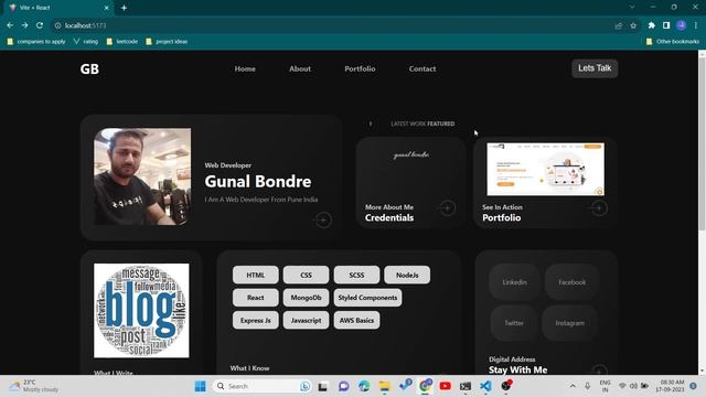 Personal Portfolio Website with React and SCSS | Web development tutorial смотреть онлайн