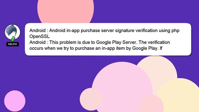 Android : Android in-app purchase server signature verification using php OpenSSL смотреть онлайн