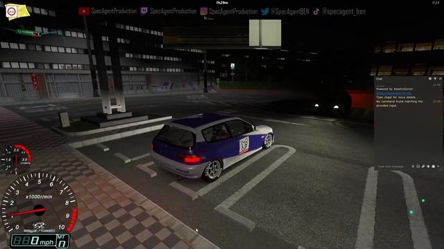 Assetto Corsa | Honda Car Meet W/ Traffic - B16 Kanjo EG6, K20 EM1, B18 EF9, K24 EK Sedan, B18 EK9