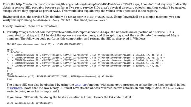 Databases: How to obtain SIDs of Sql Server installed NT Service Accounts? (2 Solutions!!) смотреть онлайн