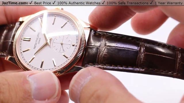 ▶ Patek Philippe Calatrava "Clous de Paris" Rose Gold Silver Dial Strap Manual 6119R-001 - REVIEW смотреть онлайн