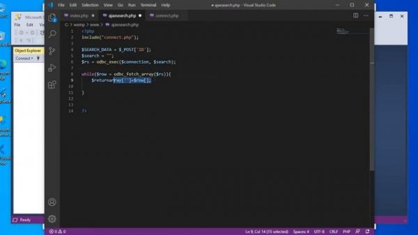 PHP SQL Server Tutorial| AJAX Search And Display Data From MS SQL Server 2019 Database Using PHP