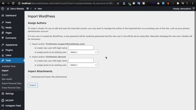 Importing Demo Content | Vinethemes Tutorials смотреть онлайн