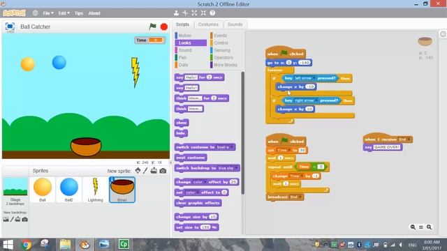 Scratch Tutorial - Ball Catcher Game смотреть онлайн