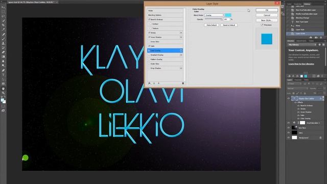 Adobe Photoshop CC 2015 Glowing Space Text Tutorial смотреть онлайн