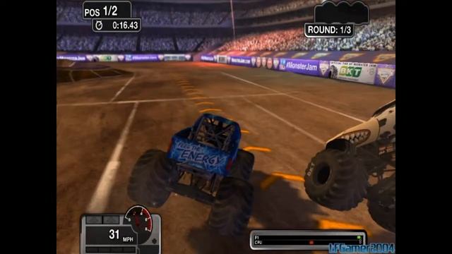 Monster Jam Battlegrounds - NRG Stadium - Blue Thunder - PC Gameplay [HD] смотреть онлайн