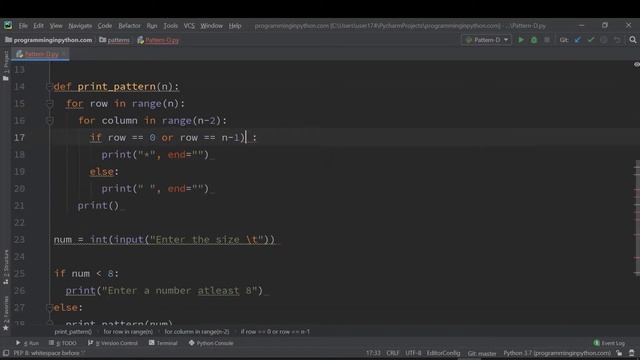 Python Program to Print Pattern of Letter D || Pattern Programming смотреть онлайн
