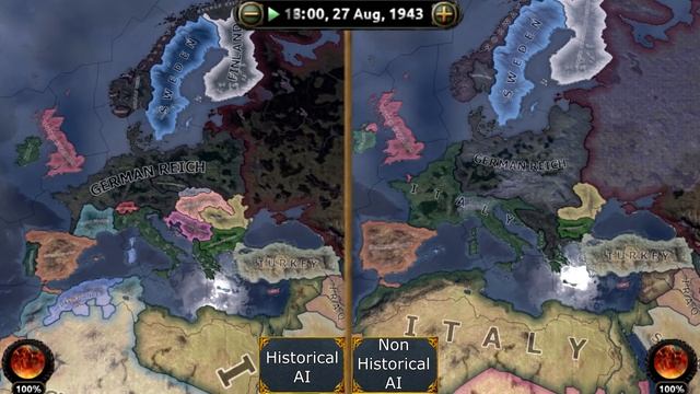 [HOI4] Double Timelapse - Historical vs Non-Historical AI смотреть онлайн
