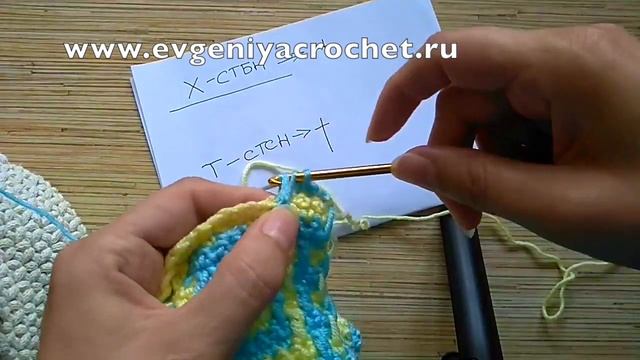 Узор Византия Мозаичное вязание Евгения Крочет смотреть онлайн