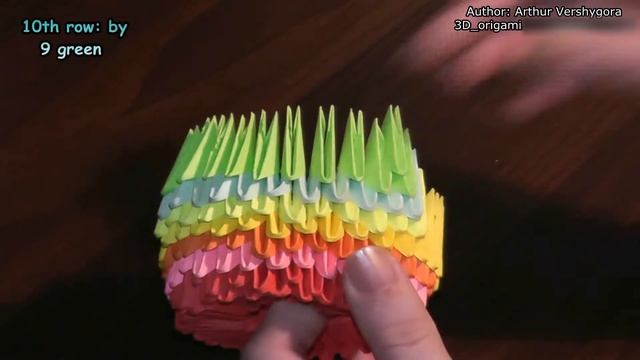 How to make a rainbow paper swan. 3D origami tutorial (instruction) смотреть онлайн