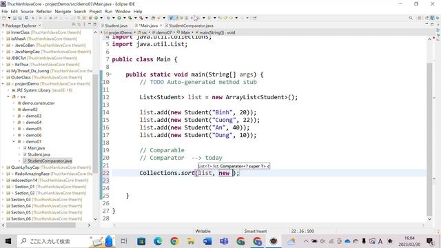Java - Comparator - Sort - List - So sánh và sắp xếp các object trong danh sách List dùng Comparato смотреть онлайн