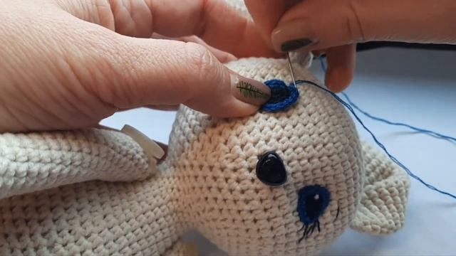 Красивые глазки для зайки вяжем крючком. смотреть онлайн