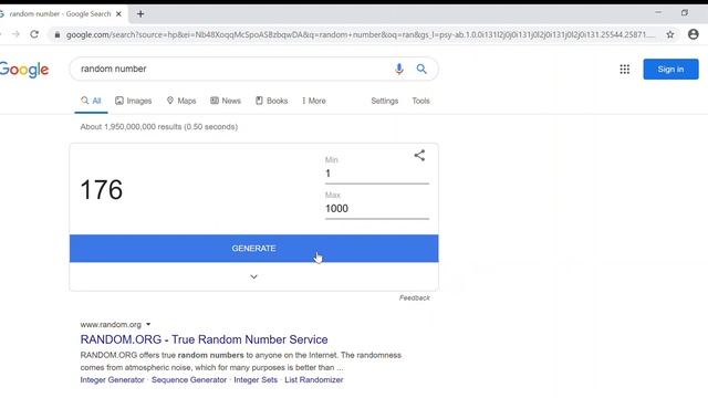 Random Number Generator 1-1000 смотреть онлайн