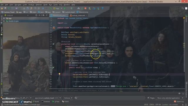 Creating Custom Toast in Android Studio смотреть онлайн