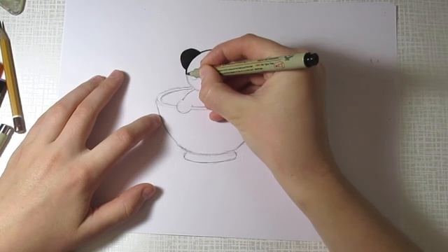 Простые рисунки. Как нарисовать милую Панду в чашке смотреть онлайн