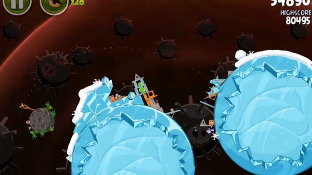 Angry Birds Space Danger Zone level 25 D-25 Danger Zone D-25 3 Stars Walthrough Tutorial смотреть онлайн