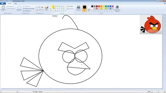 Рисунок в Paint для детей. Angry Birds 2 смотреть онлайн