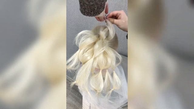 Пучок из силиконовых резинок . Прическа с помощью силиконовы резиночек смотреть онлайн